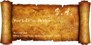 Vertán Andor névjegykártya
